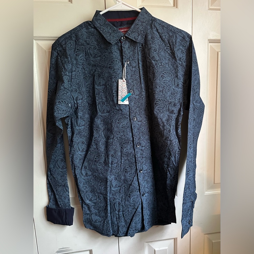 Blue Paisley Button Down
